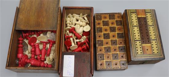 A collection of chess sets etc